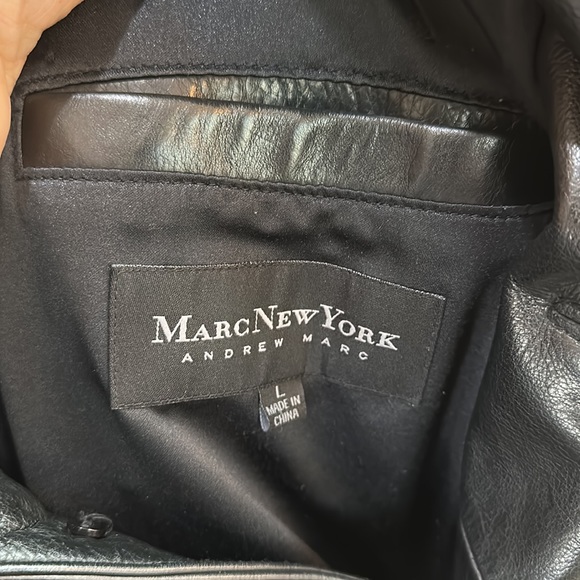 Marc New York Button Down 100% Leather Jacket Black Size L - Picture 7 of 10